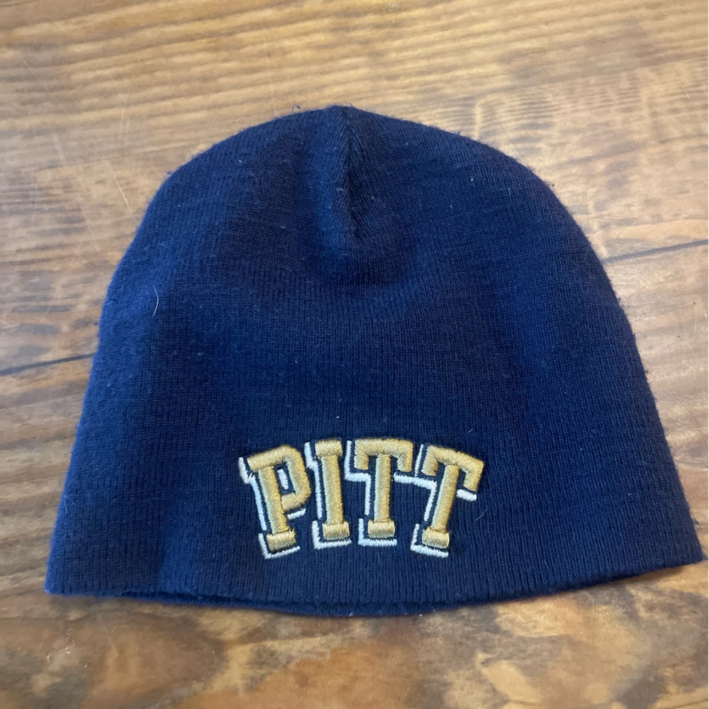 Pitt Kids Beanie Knit Winter Hat Navy and Gold embroidered Collegiate Youth OS